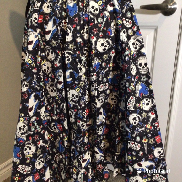 Hell Bunny Rock On Circle Skirt - Picture 2 of 8